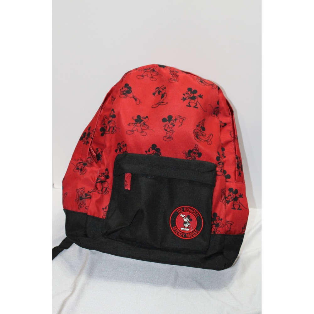 Disney Mickey Mouse Red Black Sketch Print Backpack Bookbag Laptop Sleeve